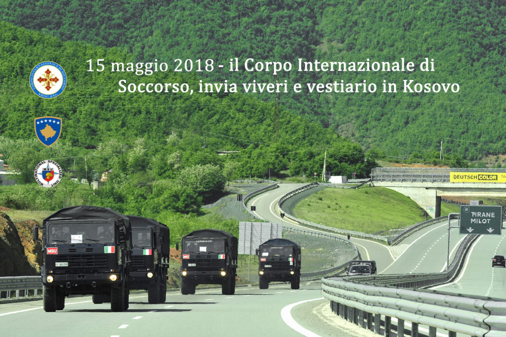 Martedi 15 maggio 2018, parte da Pesaro un convoglio militare con aiuti umanitari per il Kosovo