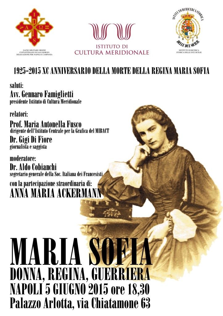 5 giugno 2015, XC anniversario della morte della Regina Maria Sofia